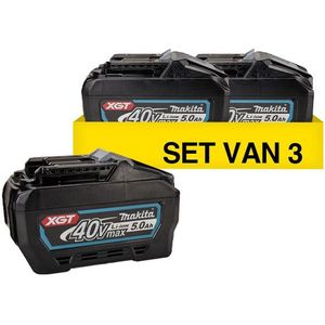 Startset: 3 stuks Makita BL4050F XGT / 40V Max / 191L47-8 accu's (40 V, 5.0 Ah, origineel)