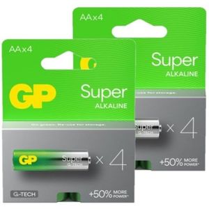 GP Super G-Tech AA / MN1500 / LR06 Alkaline Batterij 8 stuks