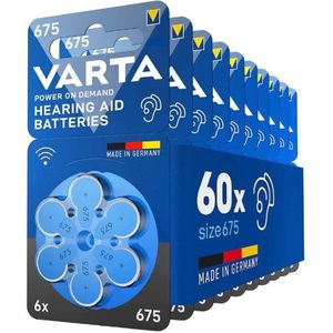 Varta 675 / PR44 / Blauw gehoorapparaat batterij 60 stuks