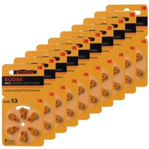 Kodak Max 13 / PR48 / Oranje gehoorapparaat batterij 60 stuks