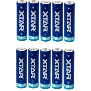 10 x XTAR 18650 batterij (3.7 V, 2600 mAh, 5A)