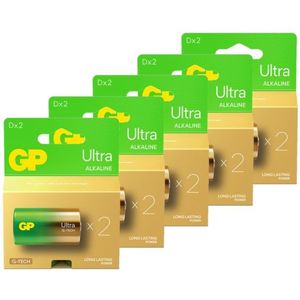 GP Ultra G-Tech LR20 / D Alkaline Batterij 10 stuks