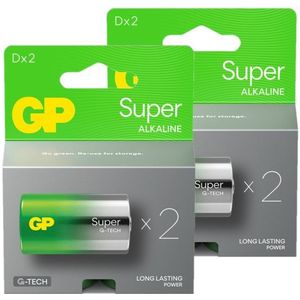 GP Super G-Tech LR20 / D Alkaline Batterij 4 stuks