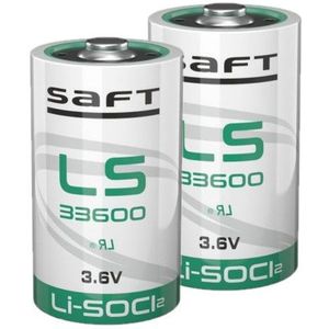 Aanbieding: 2 x Saft LS33600 / D batterij (3.6V, 17000 mAh, Li-SOCl2)