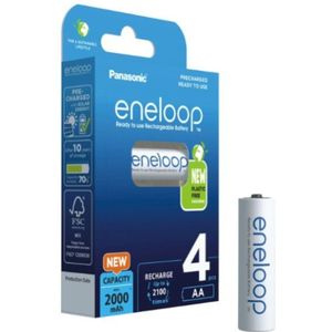 Panasonic Eneloop Oplaadbare AA / HR06 Ni-Mh Batterijen (4 stuks, 2000 mAh)