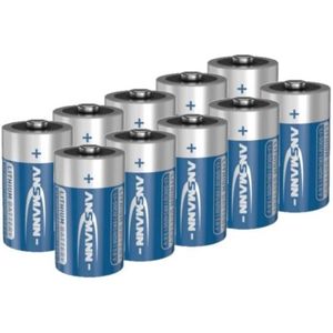 Aanbieding: 10 x Ansmann ER14250 / 1/2 AA batterij (3.6V, 1200 mAh, Li-SOCl2)