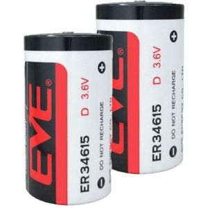 Aanbieding: 2 x EVE ER34615 / D batterij (3.6V, 19000 mAh, Li-SOCl2)