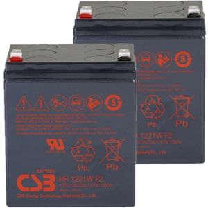 2 Stuks: CSB HR1221W VRLA AGM Loodaccu's (12V, 5 Ah, T2 terminal)