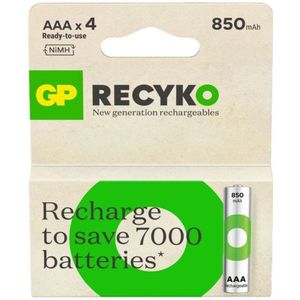 GP ReCyko Oplaadbare AAA / HR03 Ni-Mh Batterijen (4 stuks, 850 mAh)