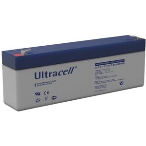 Ultracell UL2.4-12 VRLA AGM Loodaccu (12V, 2.4 Ah, T1 terminal)