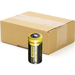 10 stuks Nitecore RCR123A Oplaadbare Batterijen (3.7 V, Li-ion, 650 mAh)