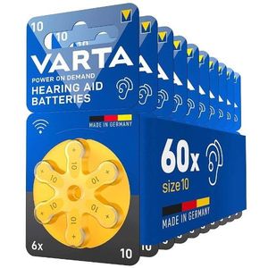 Varta 10 / PR70 / Geel gehoorapparaat batterij 60 stuks