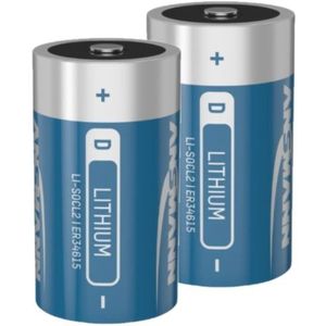 Aanbieding: 2 x Ansmann ER34615 / D batterij (3.6V, 19000 mAh, Li-SOCl2)