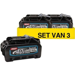 Startset: 3 stuks Makita BL4040 XGT / 40V Max / 191B26-6 accu's (40 V, 4.0 Ah, origineel)