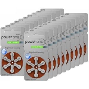 PowerOne 312 / PR41 / Bruin gehoorapparaat batterij 120 stuks