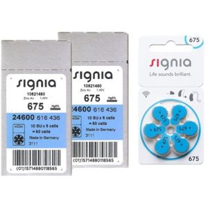 Siemens Signia 675 / PR44 / Blauw gehoorapparaat batterij 120 stuks