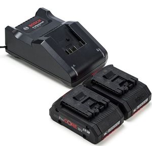 Starterset: 2x Bosch ProCORE 18V / 1600A016GB accu's + lader (18 V, 4.0 Ah, origineel)