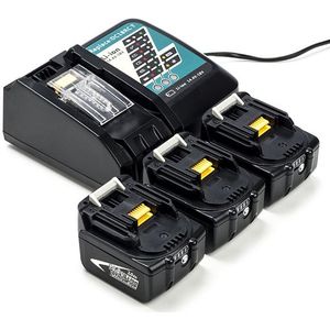Startset: 3x Makita BL1430B / 14.4V LXT accu's + lader (14.4 V, 3.0 Ah, 123accu huismerk)