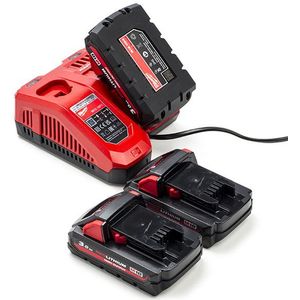 HNRG Pack: 3x Milwaukee M18 HB3 High Output accu's + lader (18 V, 3.0Ah, origineel)