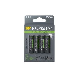 GP ReCyko Pro Photo Flash Oplaadbare AA Ni-Mh Batterijen (4 stuks, 2000 mAh)