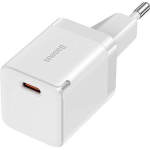 Baseus GaN3 USB-C Snellader 30W Power Delivery Adapter Wit
