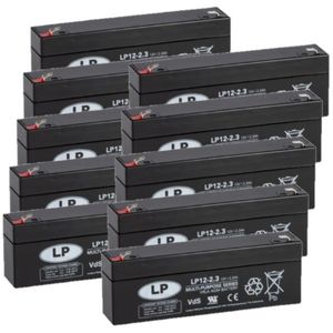 10 Stuks: Landport LP12-2.3 VRLA AGM Loodaccu's (12V, 2.3 Ah, T1 terminal)