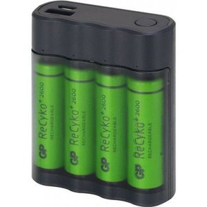 GP ReCyko+ X411 Powerbank en lader inclusief 4x AA Batterijen (2600 mAh)