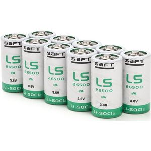 Aanbieding: 10 x Saft LS26500 / C batterij (3.6V, 7700 mAh, Li-SOCl2)