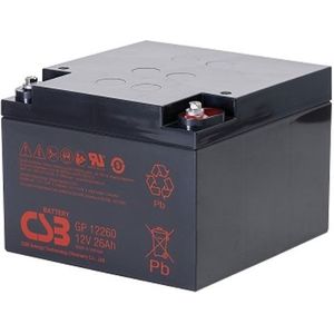 CSB GP12260 VRLA AGM Loodaccu (12V, 26 Ah, M5 terminal)