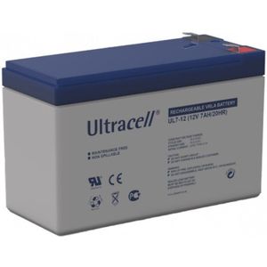 Ultracell UL7-12 VRLA AGM Loodaccu (12V, 7.0 Ah, T1 terminal)