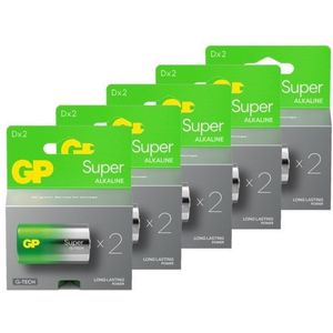 GP Super G-Tech LR20 / D Alkaline Batterij 10 stuks