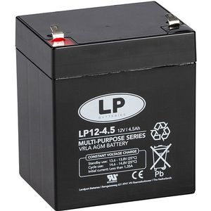 Landport LP12-4.5 VRLA AGM Loodaccu (12V, 4.5 Ah, T1 terminal)
