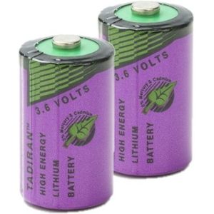 Aanbieding: 2 x Tadiran SL-750 / SL-750S / 1/2AA batterij (3.6 V, 1100 mAh, Li-SOCl2)