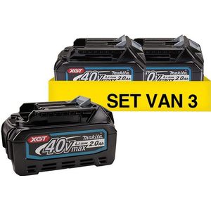Startset: 3 stuks Makita BL4020 XGT / 40V Max / 191L29-0 accu's (40 V, 2.0 Ah, origineel)