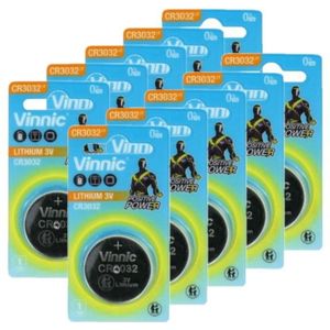 Vinnic CR3032 3V Lithium knoopcel batterij 10 stuks