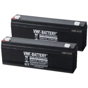2 Stuks: VMF SLA2.3-12 VRLA AGM Loodaccu's (12V, 2.3 Ah, T1 terminal)