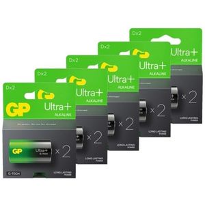 GP Ultra+ G-Tech LR20 / D Alkaline Batterij 10 stuks