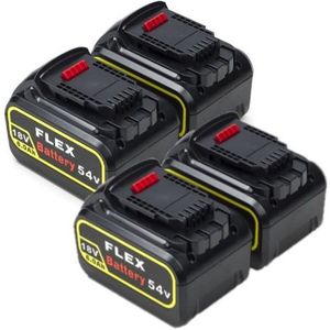 Starterset: 4x DeWalt DCB546-XJ / XR FlexVolt accu's (18V / 54V, 6.0Ah, 123accu huismerk)