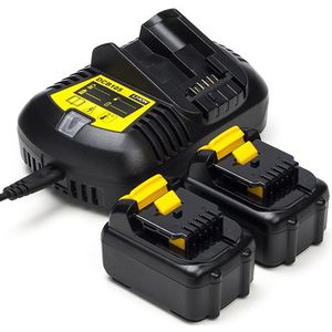 Starterset: 2x DeWalt DCB126-XJ / 12V XR accu's + lader (12 V, 4.0 Ah, 123accu huismerk)