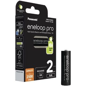 Panasonic Eneloop Pro Oplaadbare AA / HR06 Ni-Mh Batterijen (2 stuks, 2500 mAh)