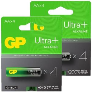 GP Ultra+ G-Tech AA / MN1500 / LR06 Alkaline Batterij 8 stuks