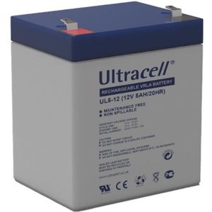 Ultracell UL5-12 VRLA AGM loodaccu (12V, 5.0 Ah, T1 terminal)