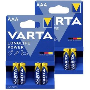 Varta Longlife Power AAA / MN2400 / LR03 Alkaline Batterij 8 stuks