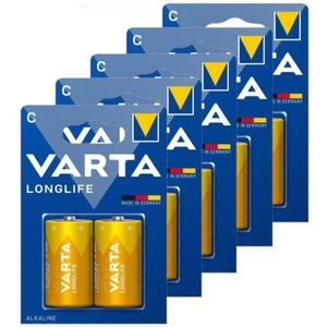 Varta Longlife LR14 / C Alkaline Batterij 10 stuks