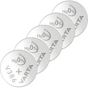 Varta V386 / SR1142W / SR43 zilveroxide knoopcel batterij 5 stuks