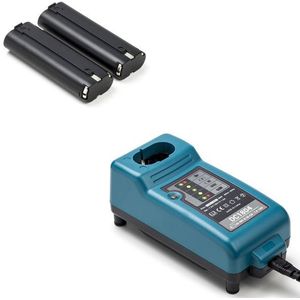Startset: 2x Makita 7000 / 7001 / 7033 / 7034 accu's + lader (7.2 V, 3.0 Ah, 123accu huismerk)