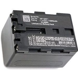 Sony NP-FM70 / NP-FM71 / NP-QM70 accu (3200 mAh, 123accu huismerk)