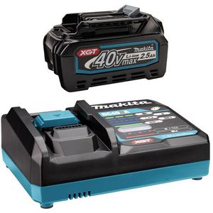 Startset: Makita BL4025 XGT / 40V Max / 191B36-3 accu + DC40RA snellader (40 V, 2.5 Ah, origineel)