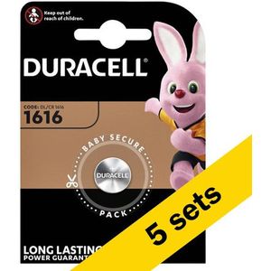 Duracell CR1616 3V Lithium knoopcel batterij 5 stuks