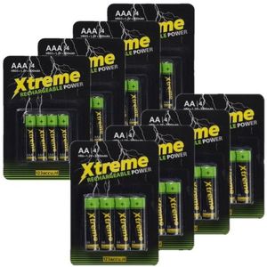 123accu Xtreme Power Oplaadbare AA / HR6 + AAA / HR03 Ni-Mh batterijen (32 stuks, 2000 mAh)